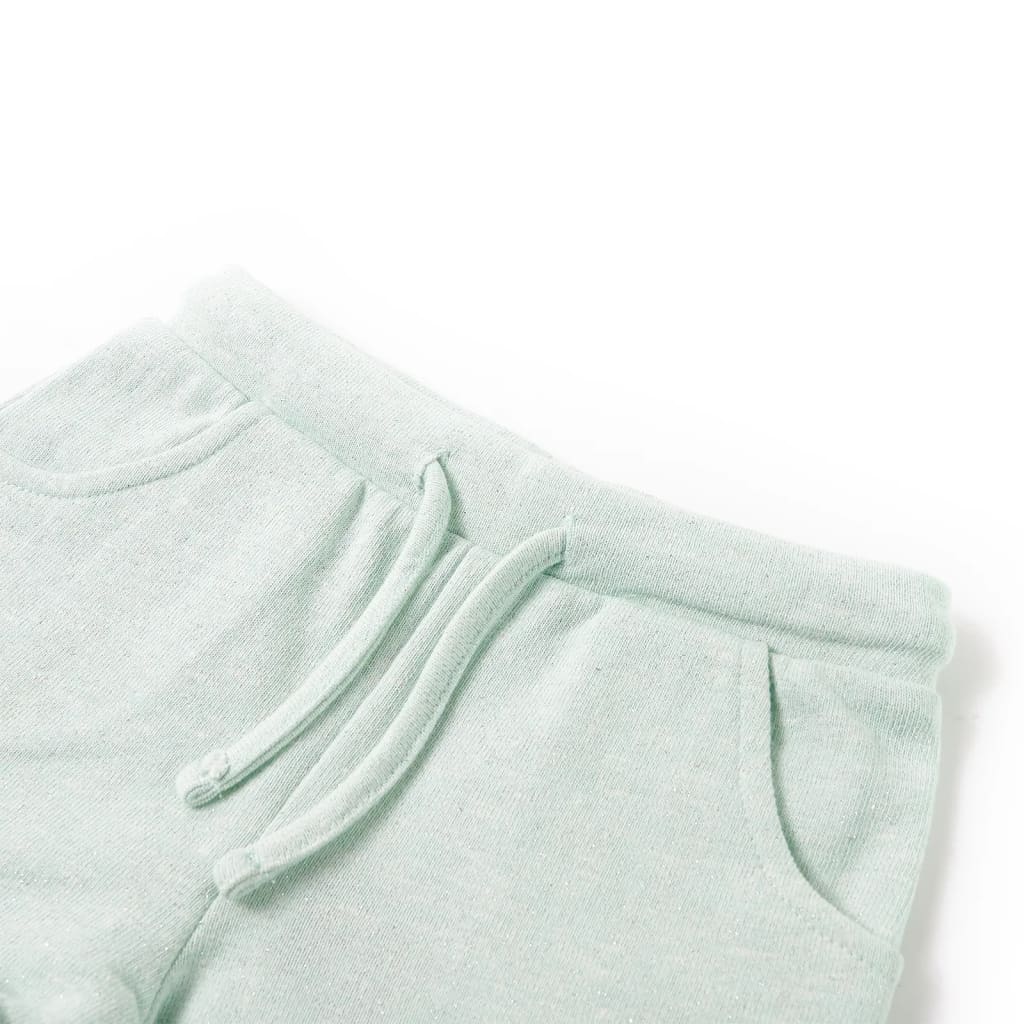 Pantaloni scurți de copii cu șnur, verde mentă deschis combinat, 104 GartenMobel Dekor