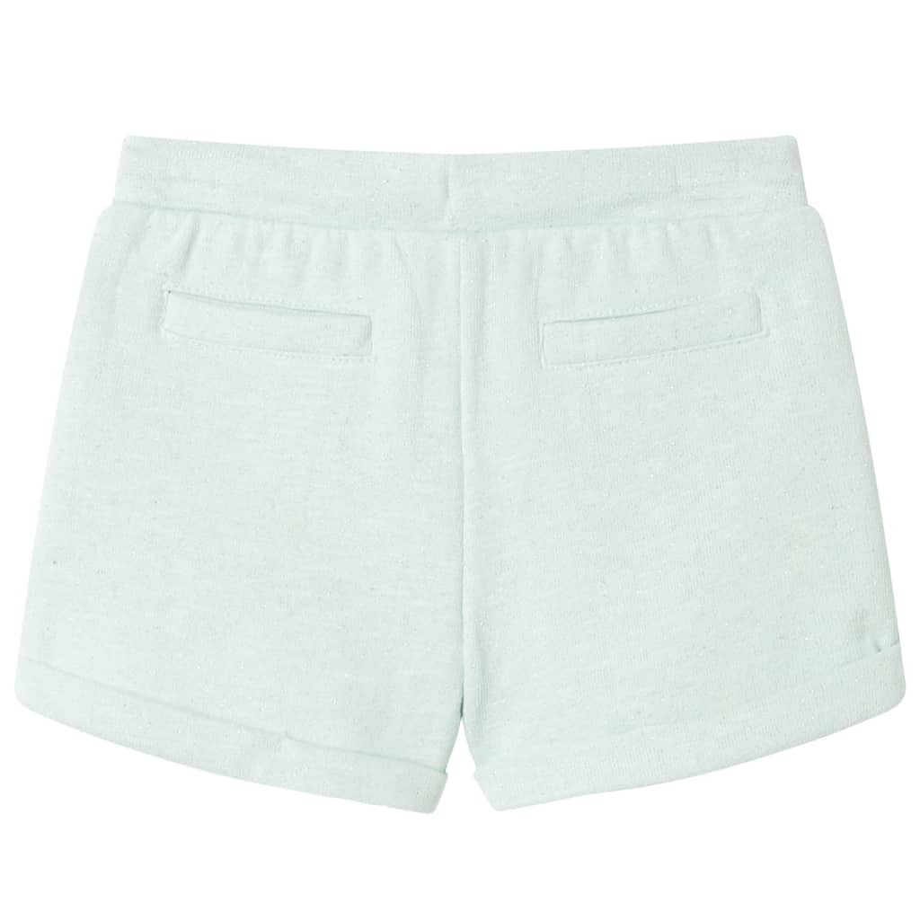 Pantaloni scurți de copii cu șnur, verde mentă deschis combinat, 116 GartenMobel Dekor