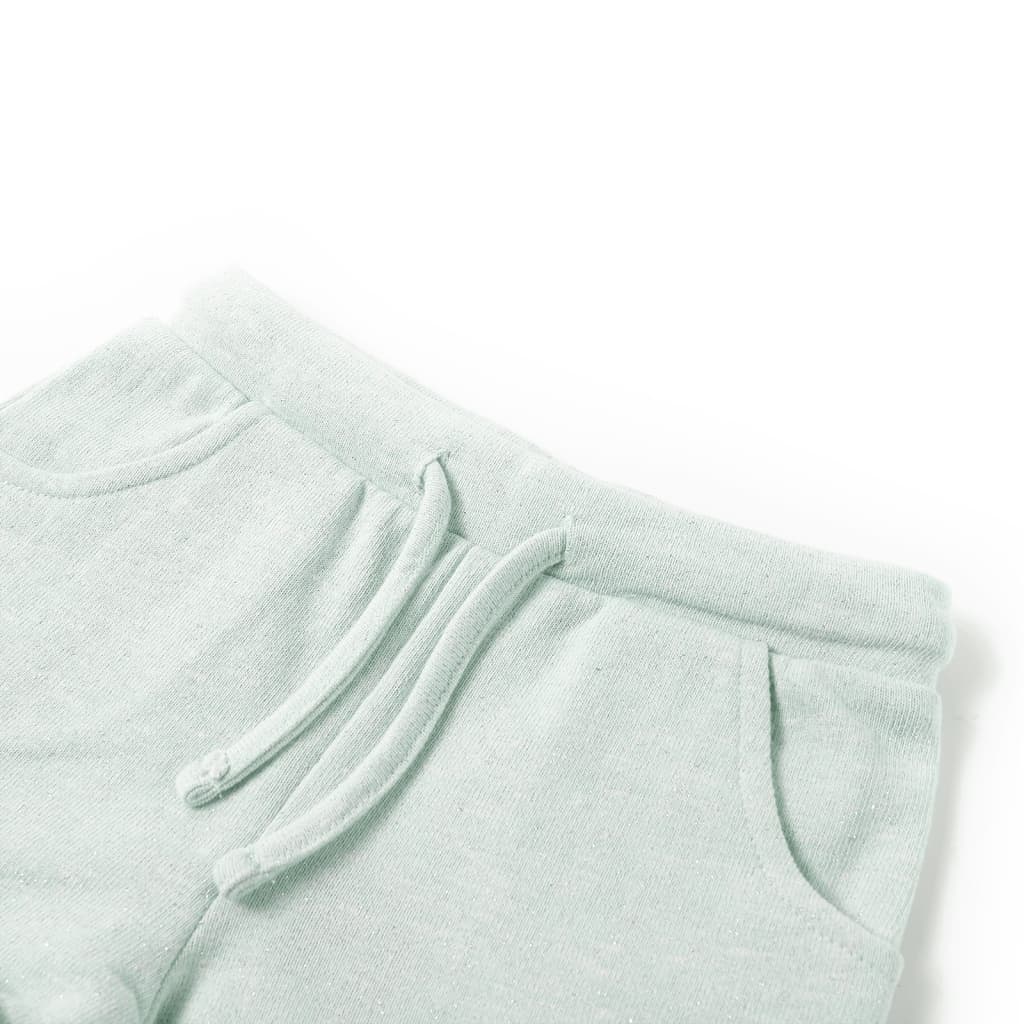 Pantaloni scurți de copii cu șnur, verde mentă deschis combinat, 116 GartenMobel Dekor