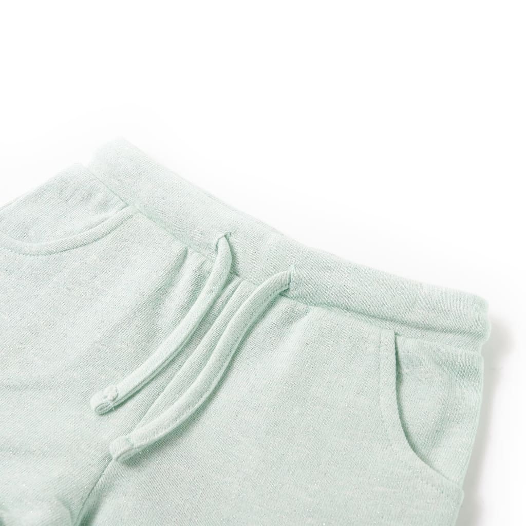 Pantaloni scurți de copii cu șnur, verde mentă deschis combinat, 140 GartenMobel Dekor