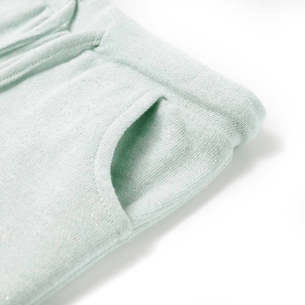 Pantaloni scurți de copii cu șnur, verde mentă deschis combinat, 140 GartenMobel Dekor