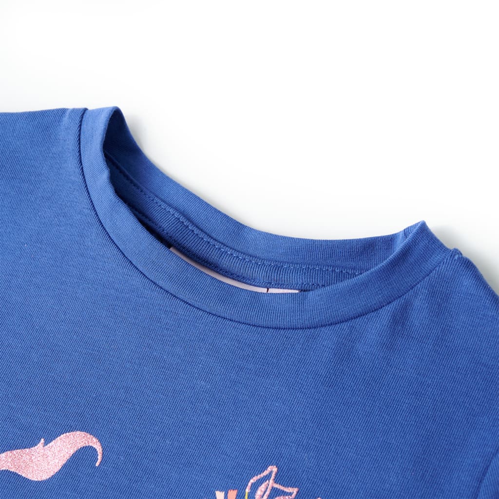 Tricou pentru copii, albastru cobalt, 128 GartenMobel Dekor