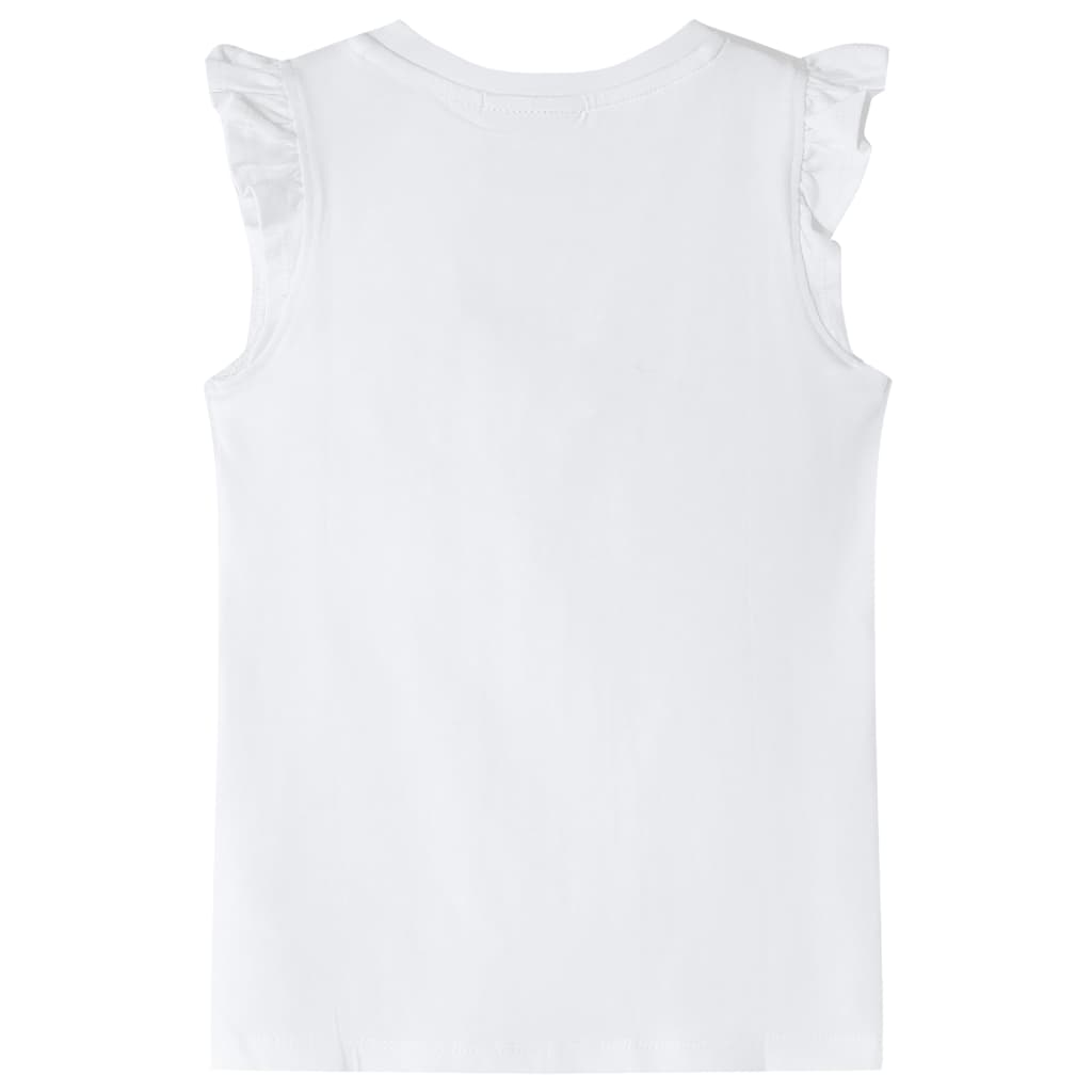 Tricou pentru copii, mâneci cu volane, ecru, 104 GartenMobel Dekor