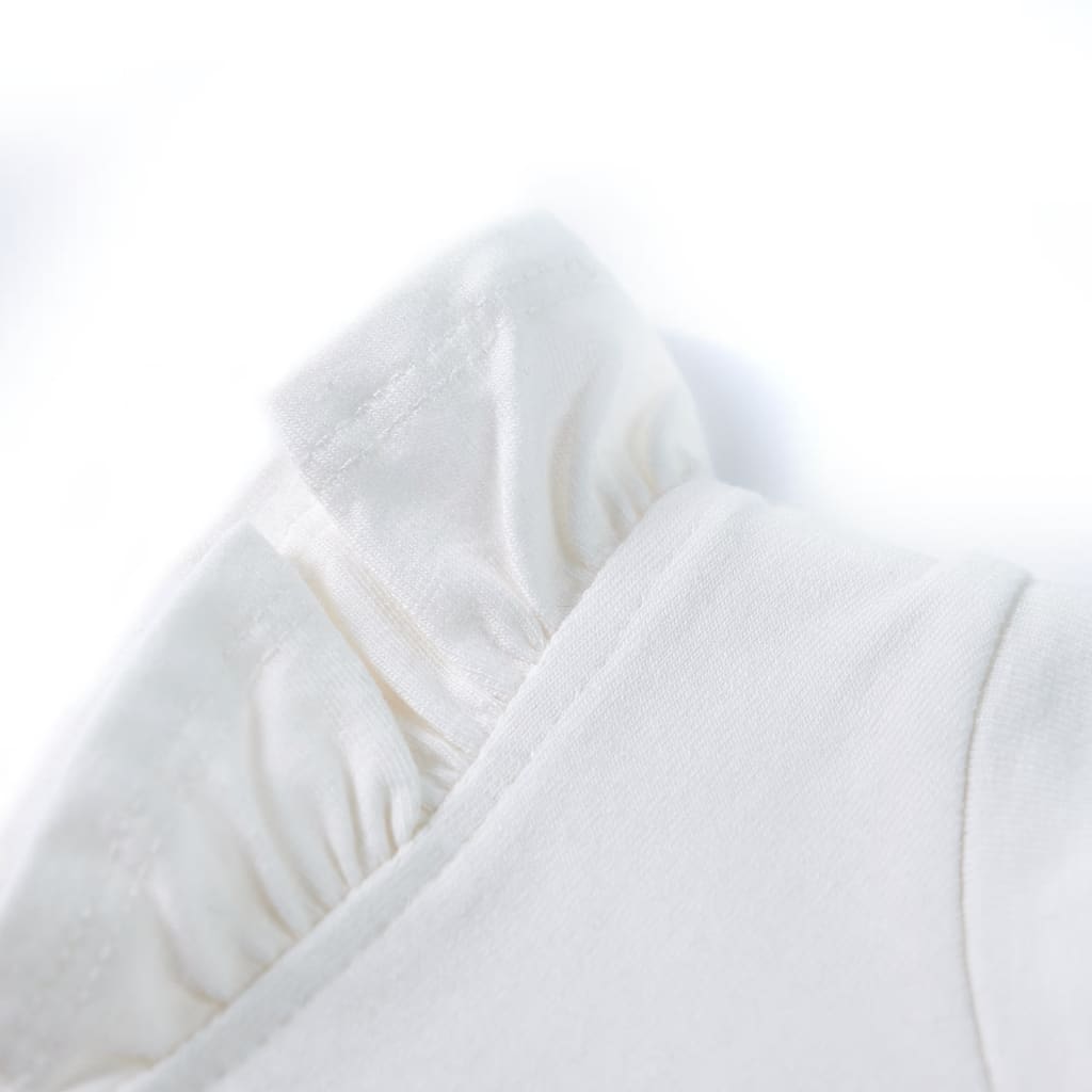Tricou pentru copii, mâneci cu volane, ecru, 116 GartenMobel Dekor