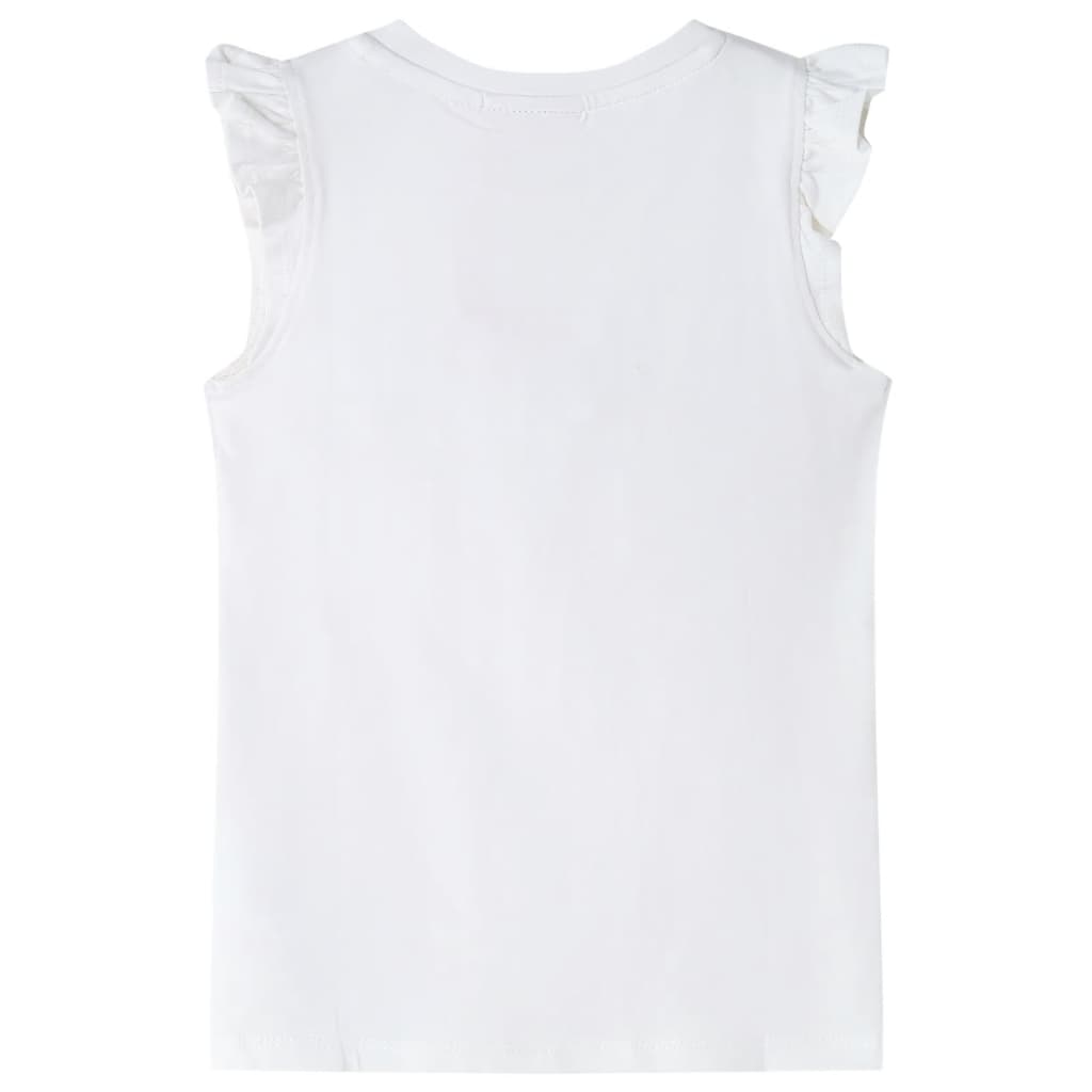 Tricou pentru copii, mâneci cu volane, ecru, 140 GartenMobel Dekor