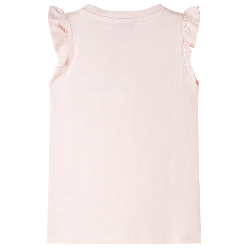 Tricou pentru copii, mâneci cu volane, roz pal, 128 GartenMobel Dekor