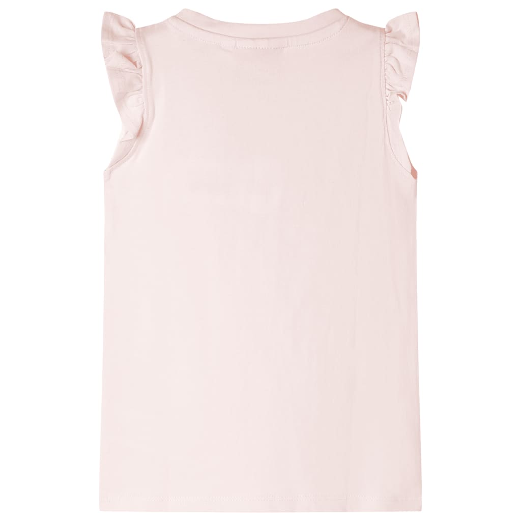 Tricou pentru copii, mâneci cu volane, roz pal, 140 GartenMobel Dekor