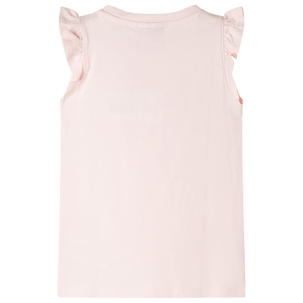 Tricou pentru copii cu mâneci cu volane, roz pal, 104 GartenMobel Dekor