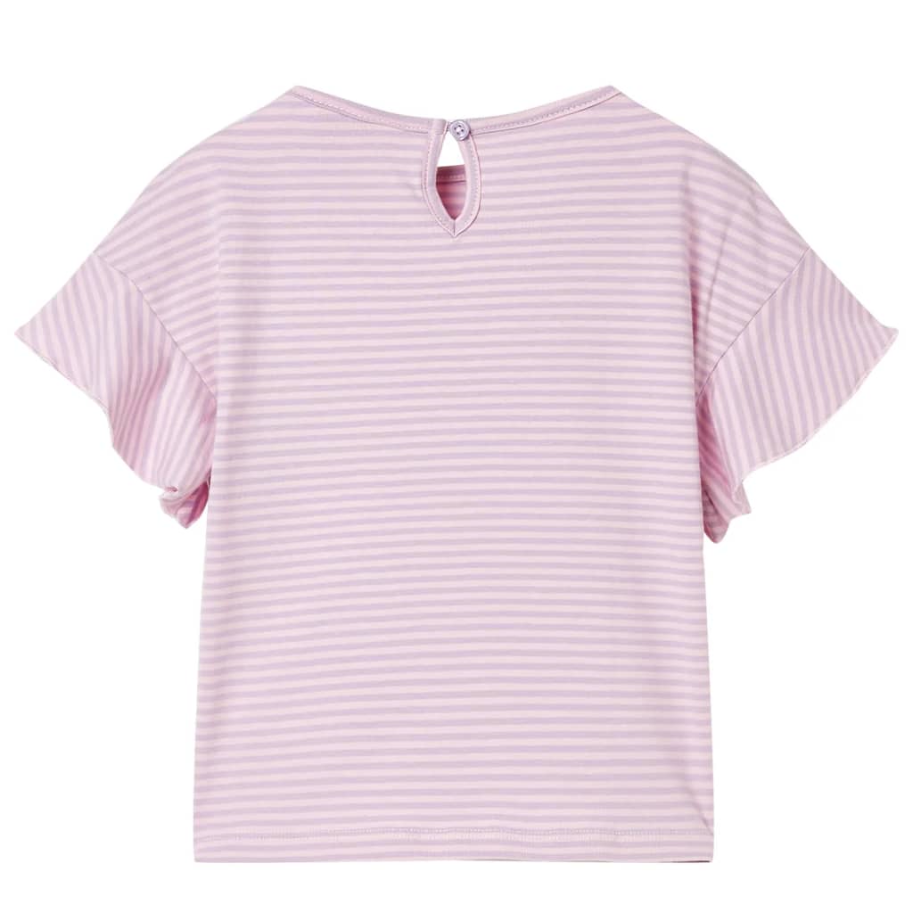 Tricou pentru copii cu mâneci cu volane, lila, 128 GartenMobel Dekor