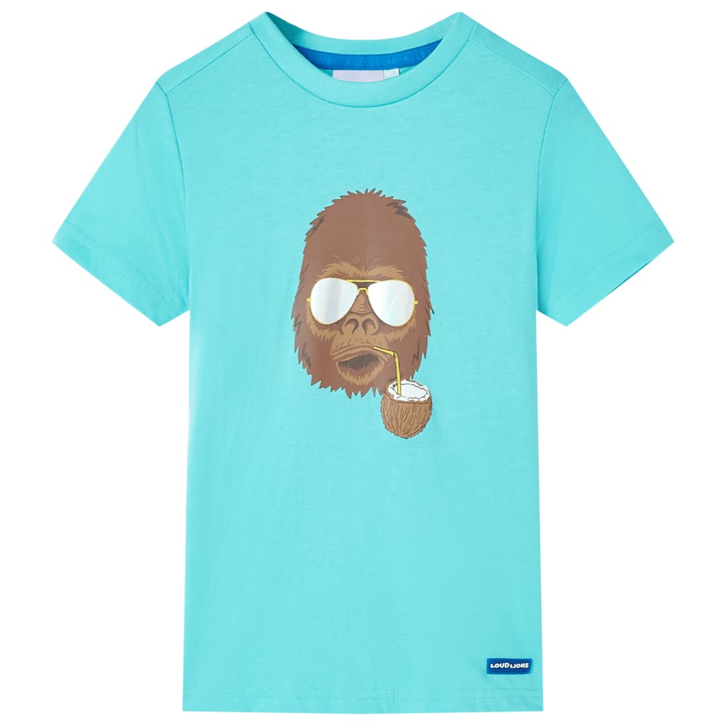 Tricou pentru copii cu mâneci scurte, turcoaz, 116 GartenMobel Dekor