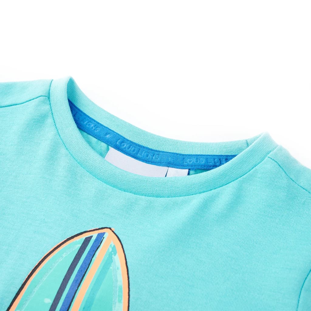 Tricou pentru copii cu mâneci scurte, turcoaz, 104 GartenMobel Dekor