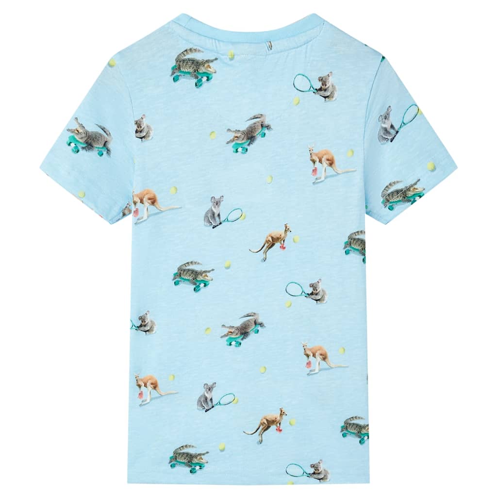 Tricou pentru copii, albastru deschis melanj, 104 GartenMobel Dekor