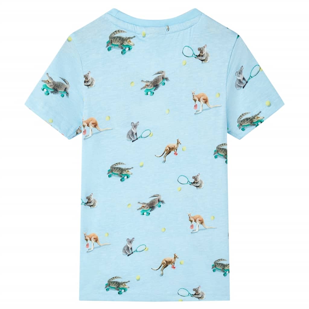 Tricou pentru copii, albastru deschis melanj, 116 GartenMobel Dekor