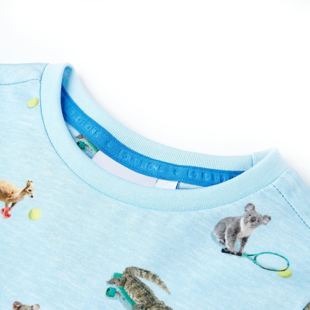 Tricou pentru copii, albastru deschis melanj, 92 GartenMobel Dekor