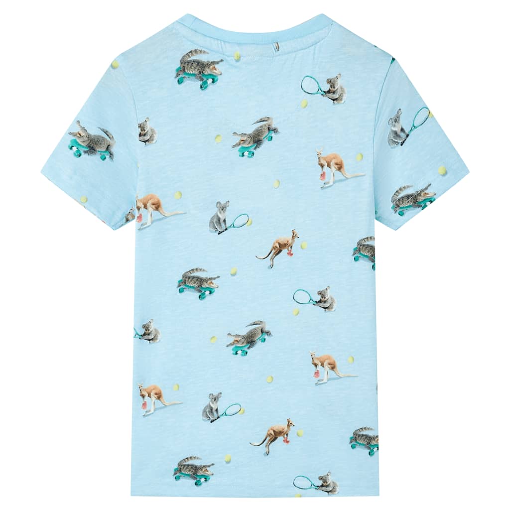 Tricou pentru copii, albastru deschis melanj, 92 GartenMobel Dekor