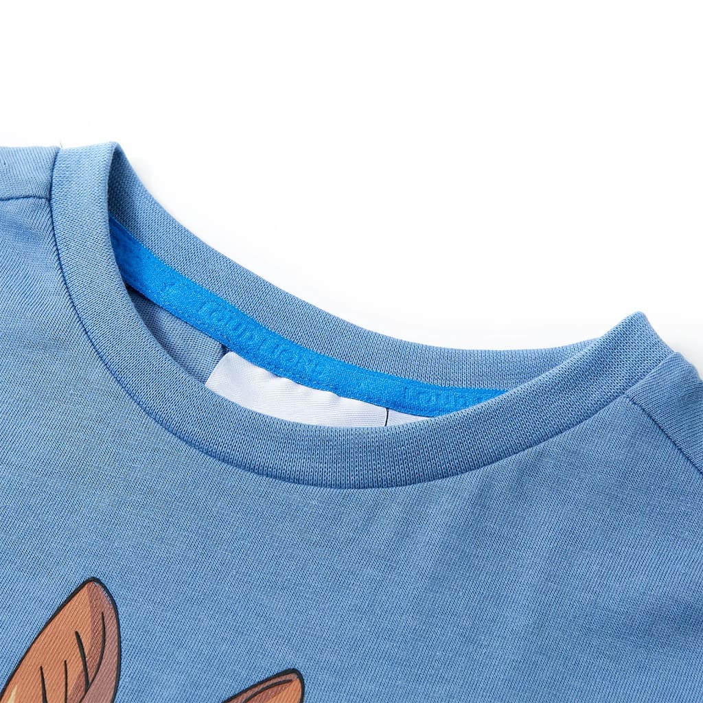 Tricou pentru copii cu mâneci scurte, albastru mediu, 104 GartenMobel Dekor