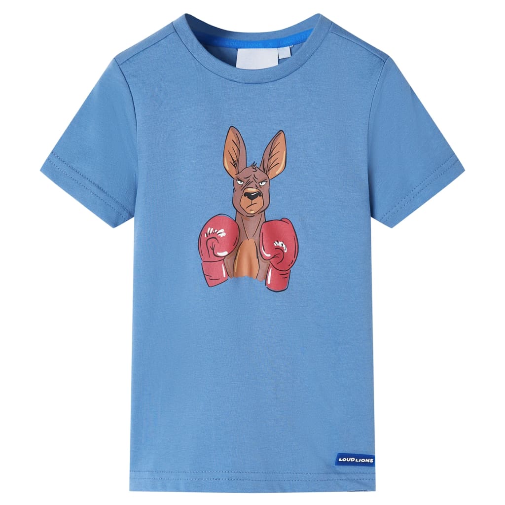 Tricou pentru copii cu mâneci scurte, albastru mediu, 116 GartenMobel Dekor