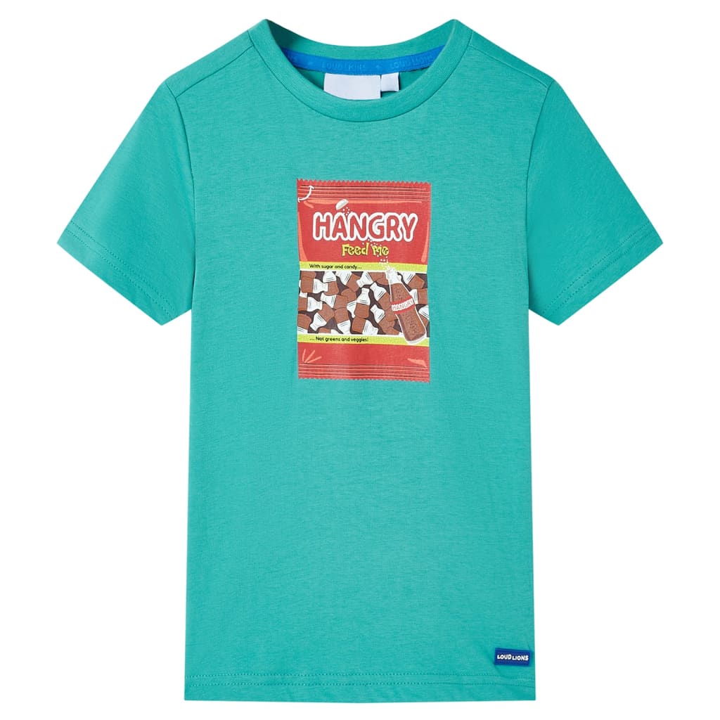 Tricou pentru copii cu mâneci scurte, verde mentă închis, 104 GartenMobel Dekor