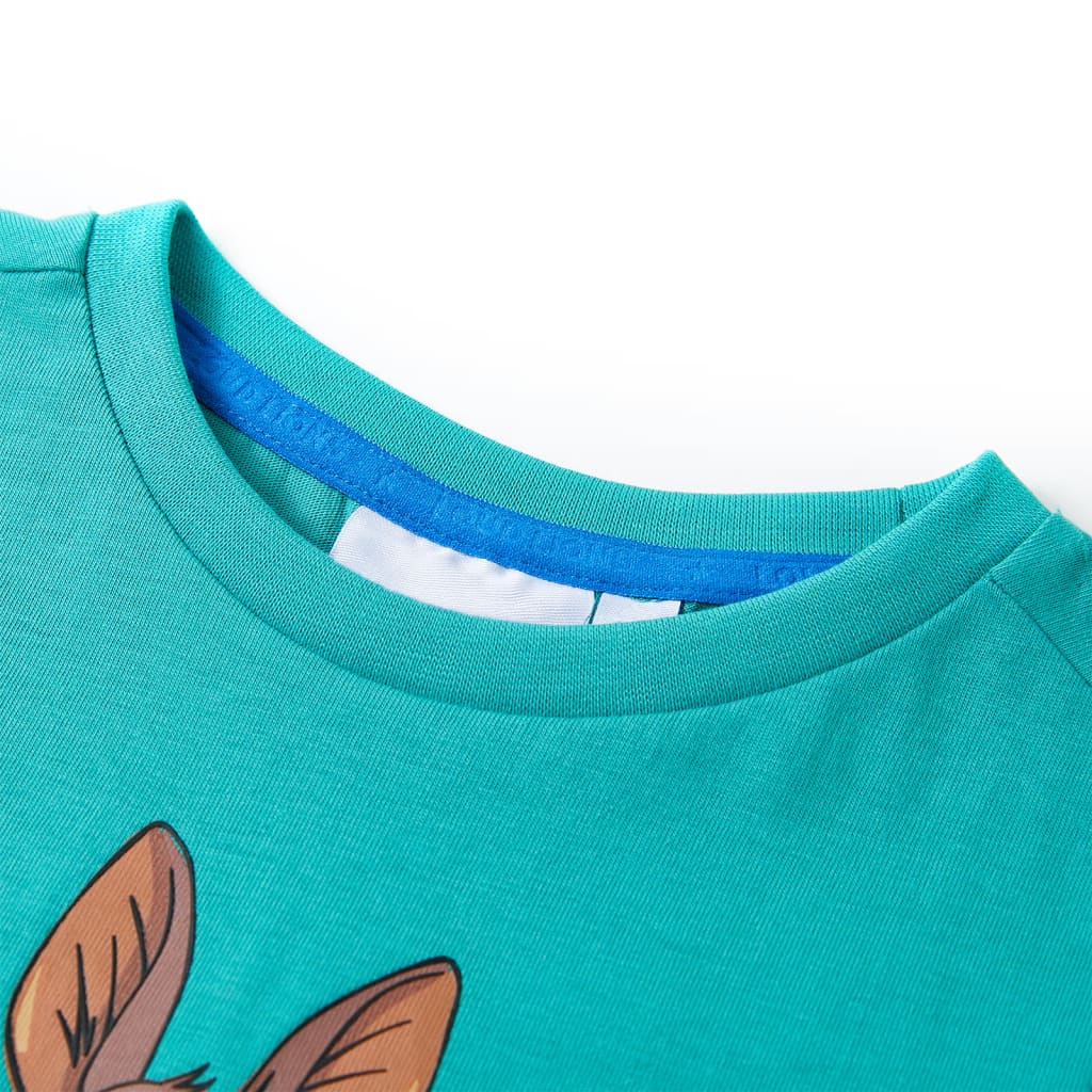 Tricou pentru copii cu mâneci scurte, verde mentă închis, 128 GartenMobel Dekor