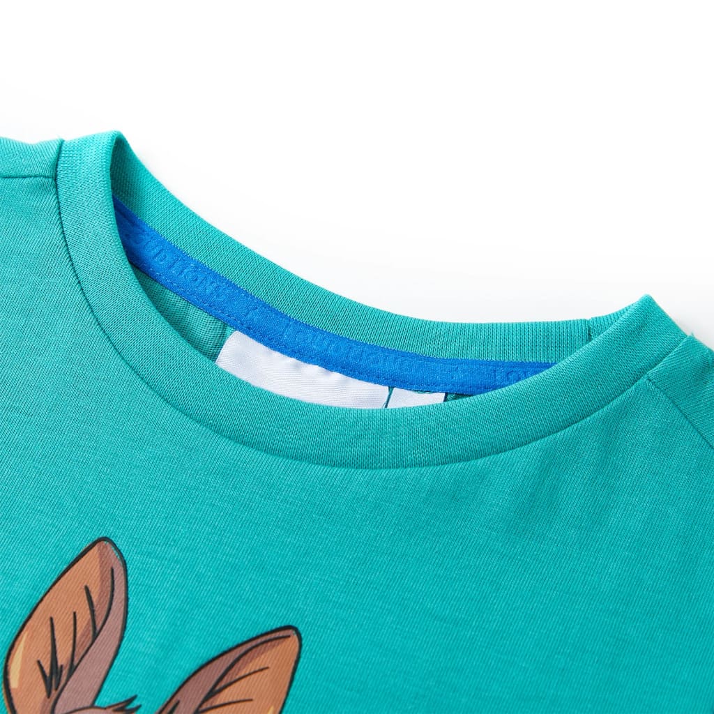 Tricou pentru copii cu mâneci scurte, verde mentă închis, 140 GartenMobel Dekor