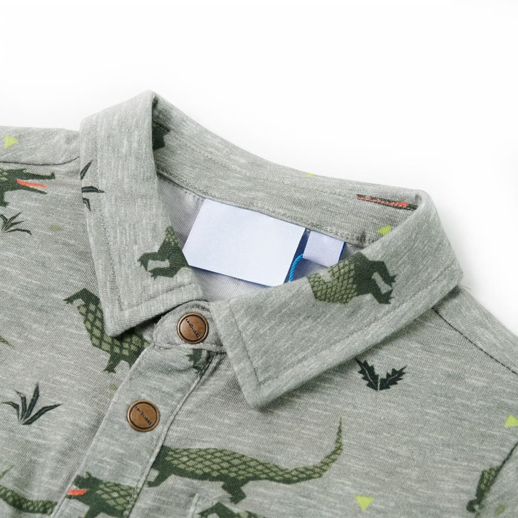 Tricou cămașă pentru copii, kaki melanj deschis, 92 GartenMobel Dekor