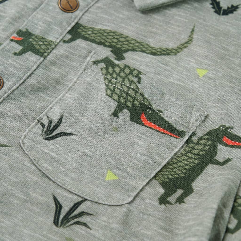 Tricou cămașă pentru copii, kaki melanj deschis, 92 GartenMobel Dekor