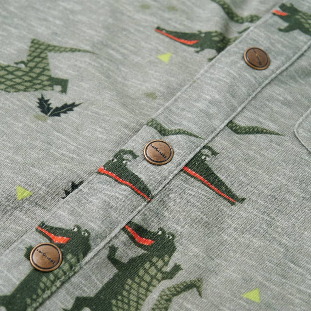 Tricou cămașă pentru copii, kaki melanj deschis, 92 GartenMobel Dekor