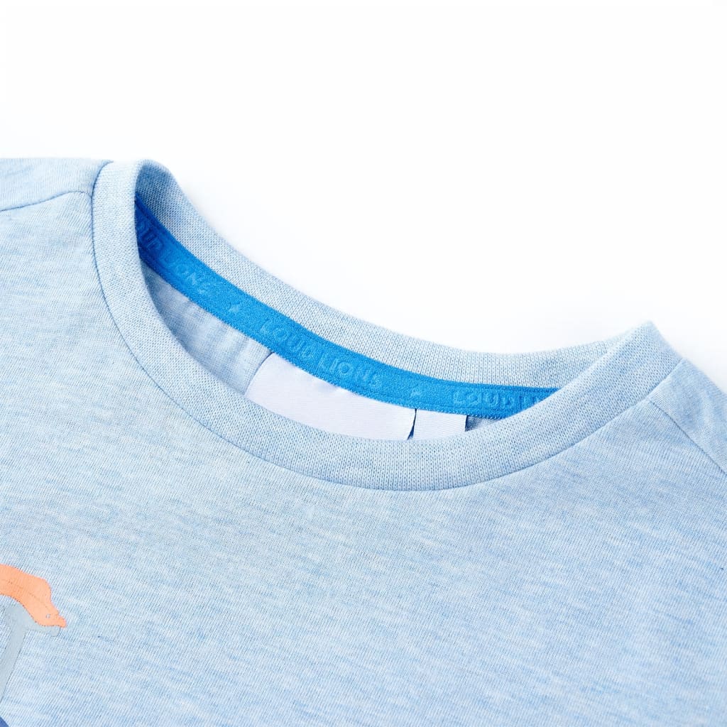Tricou pentru copii, albastru deschis melanj, 140 GartenMobel Dekor
