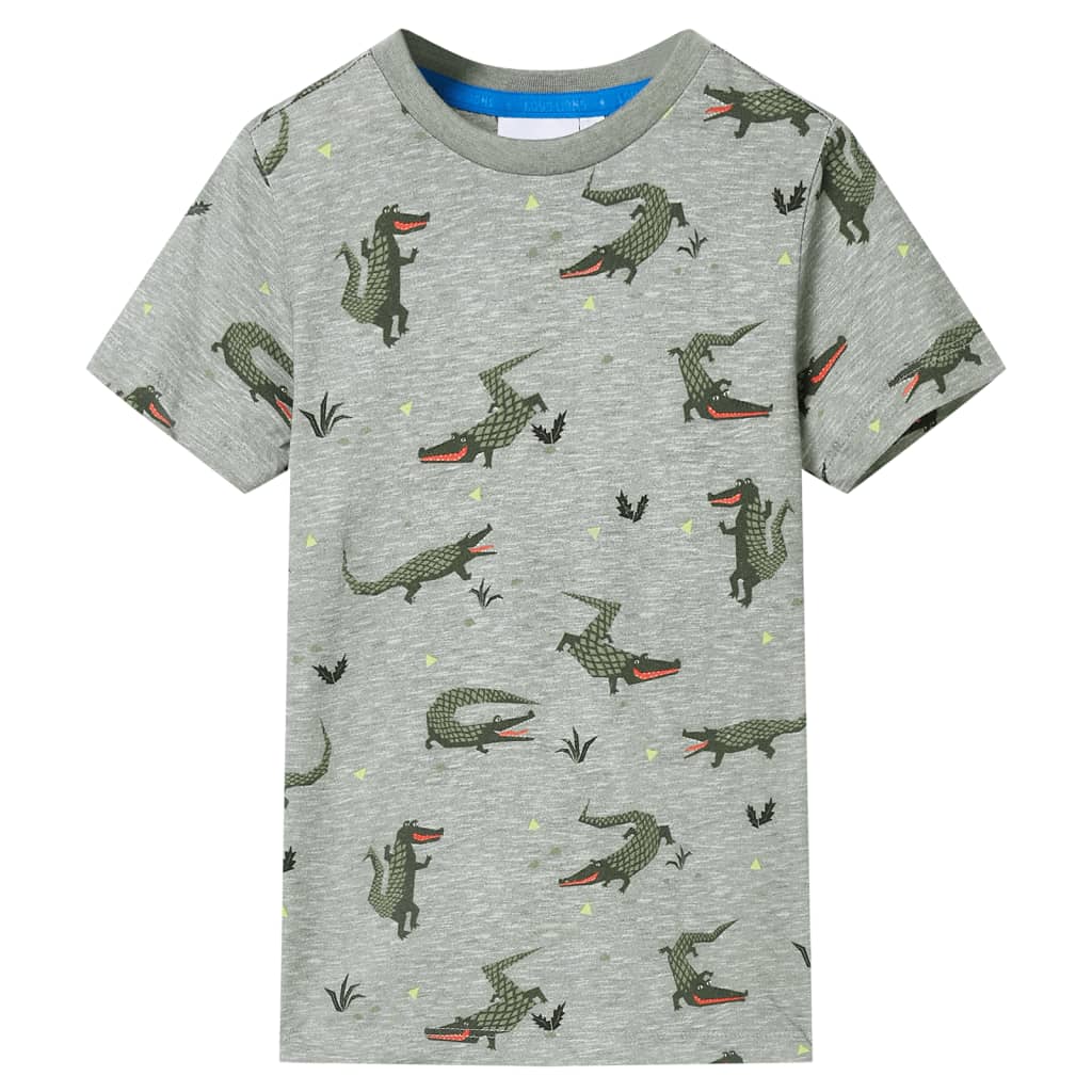 Tricou pentru copii, kaki deschis melanj, 116 GartenMobel Dekor