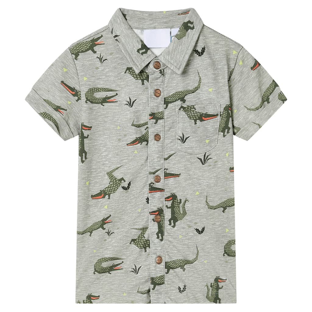 Tricou pentru copii, kaki deschis melanj, 116 GartenMobel Dekor