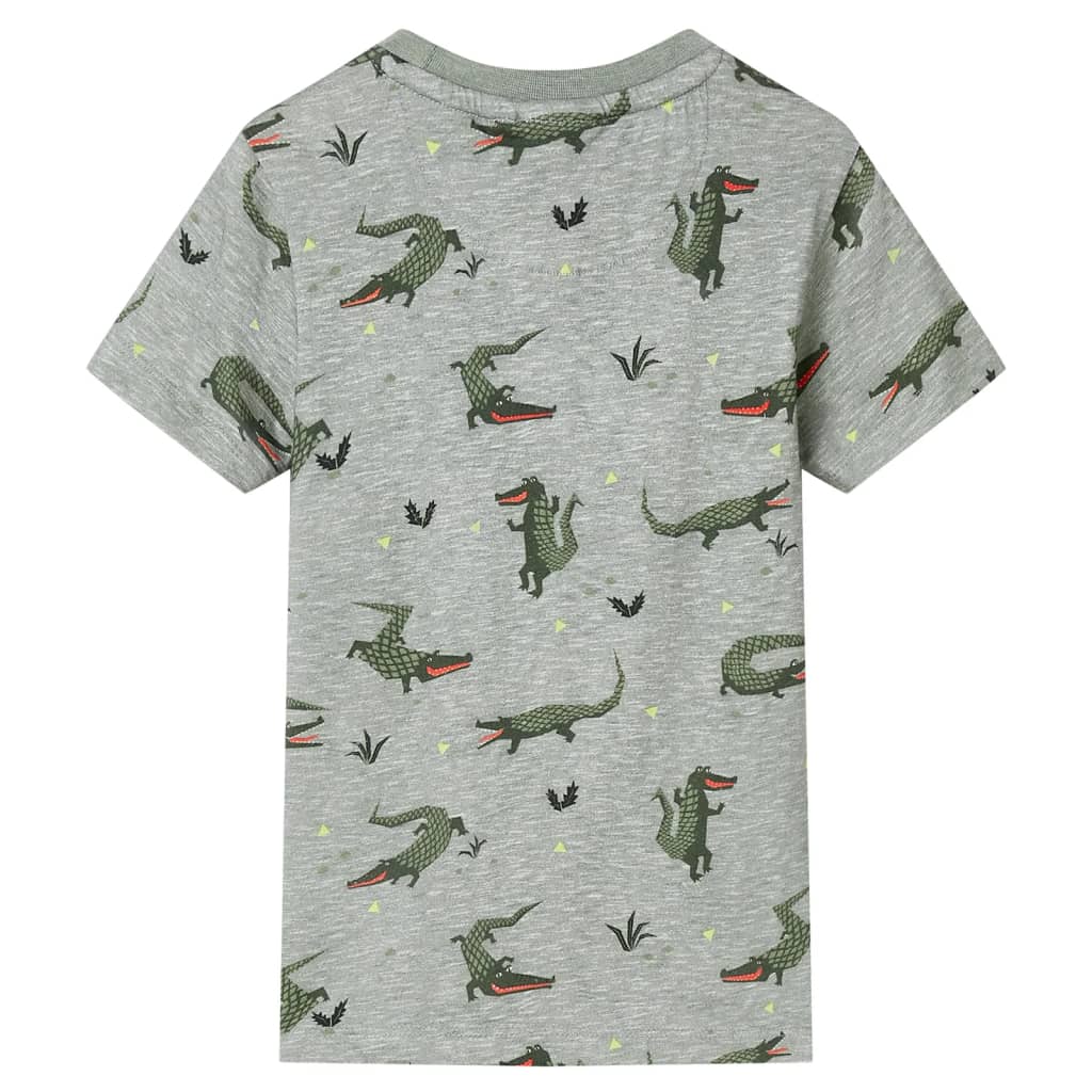 Tricou pentru copii, kaki deschis melanj, 128 GartenMobel Dekor