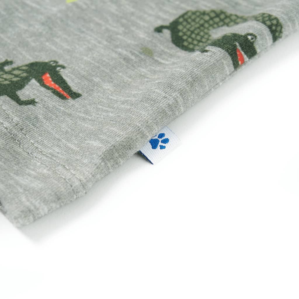 Tricou pentru copii, kaki deschis melanj, 128 GartenMobel Dekor