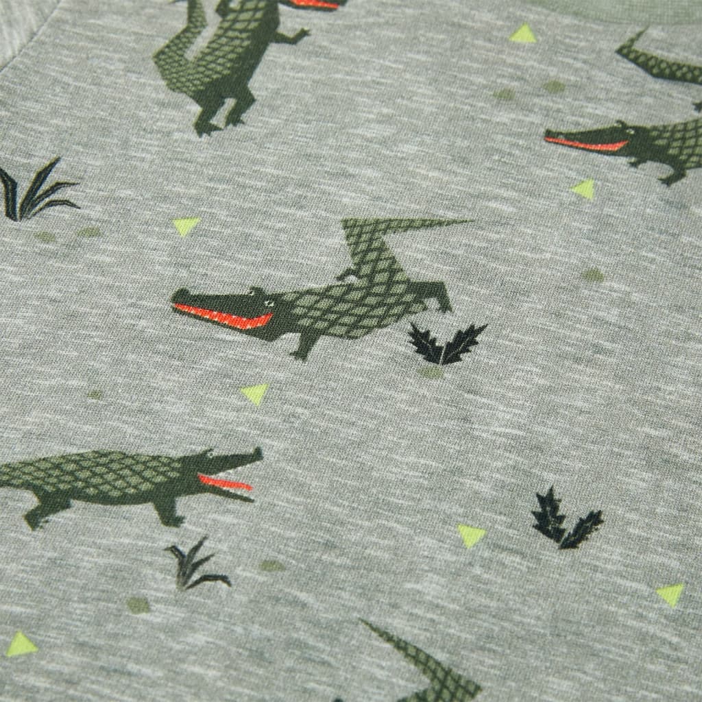 Tricou pentru copii, kaki deschis melanj, 128 GartenMobel Dekor
