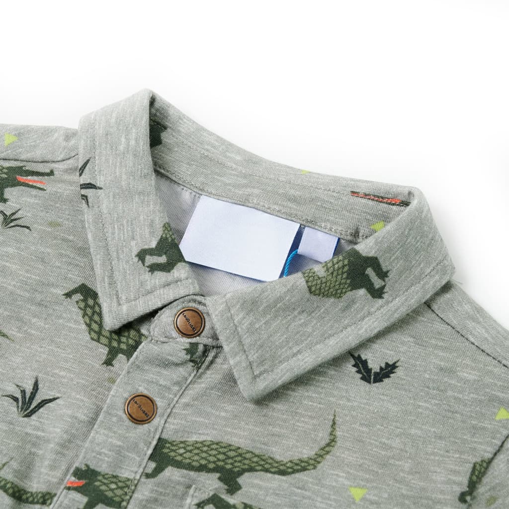 Tricou pentru copii, kaki deschis melanj, 140 GartenMobel Dekor