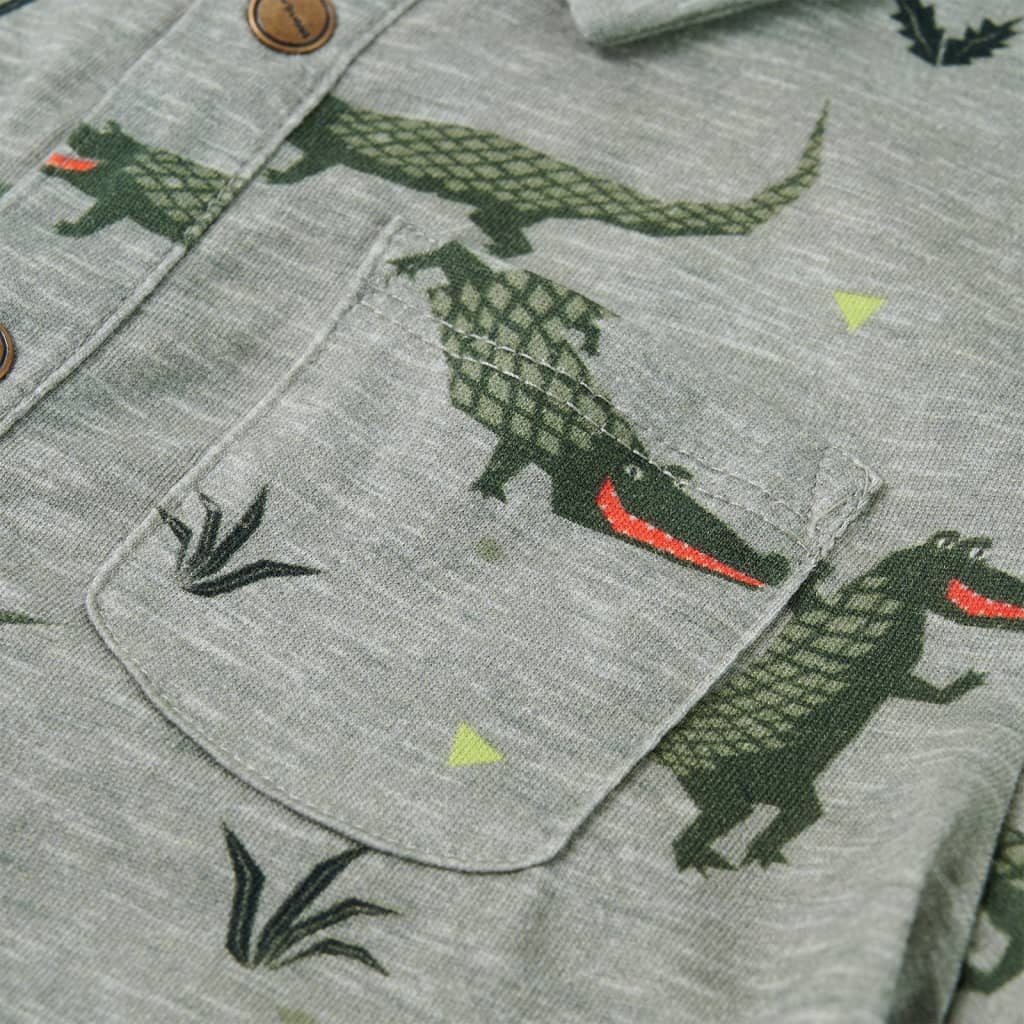 Tricou pentru copii, kaki deschis melanj, 140 GartenMobel Dekor