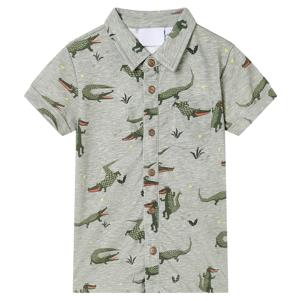 Tricou pentru copii, kaki deschis melanj, 140 GartenMobel Dekor