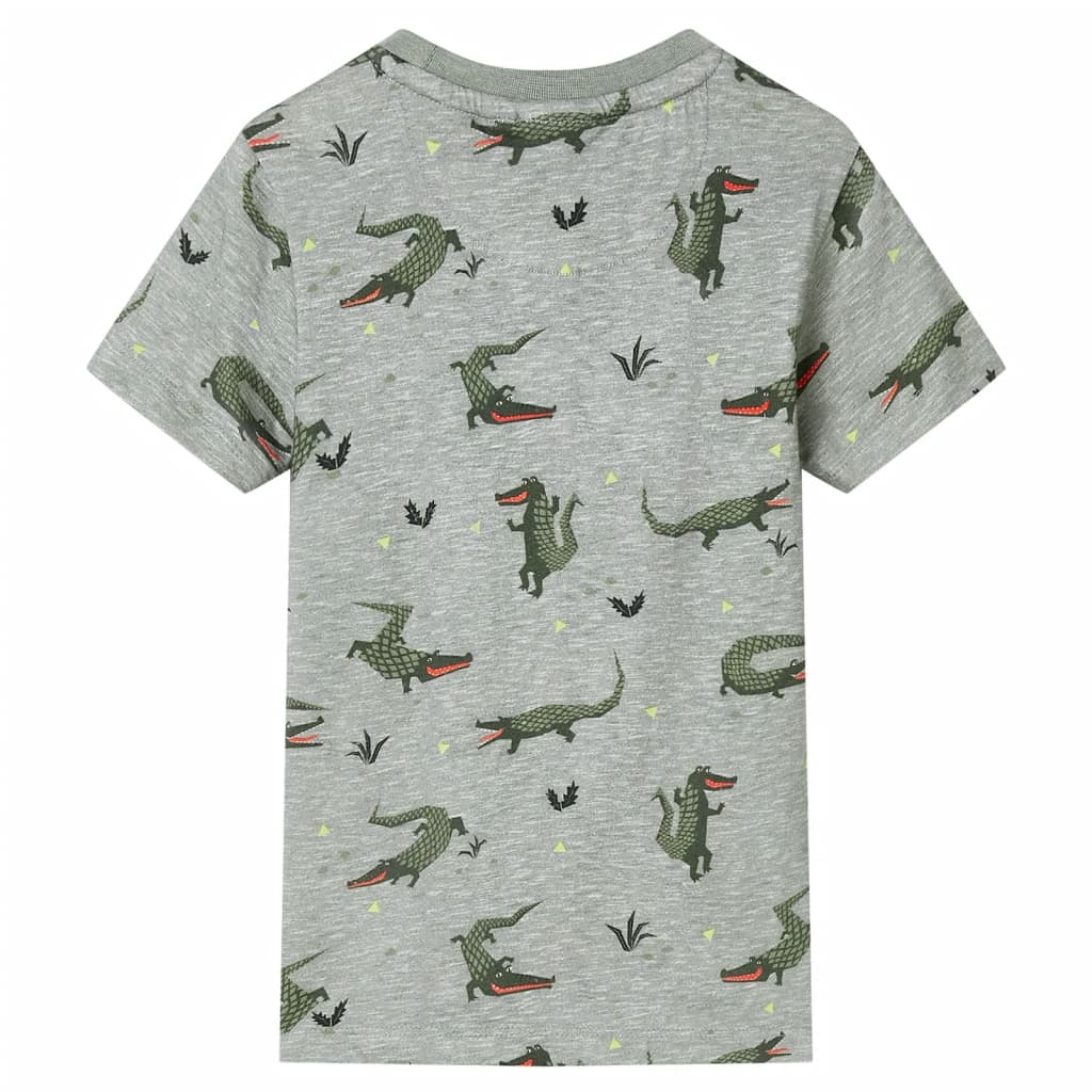 Tricou pentru copii, kaki deschis melanj, 140 GartenMobel Dekor