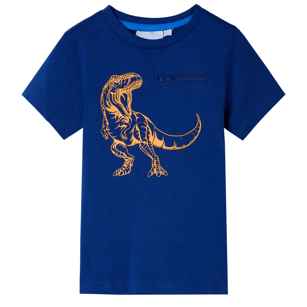 Tricou de copii cu mâneci scurte albastru închis, 128 GartenMobel Dekor