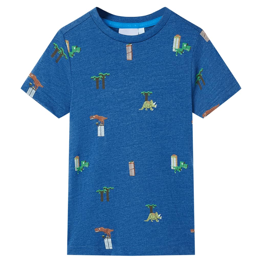 Tricou pentru copii, albastru închis melanj, 116 GartenMobel Dekor
