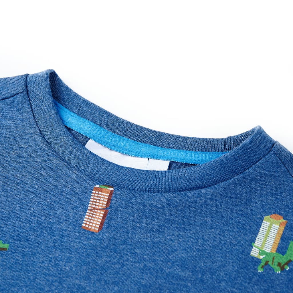 Tricou pentru copii, albastru închis melanj, 116 GartenMobel Dekor