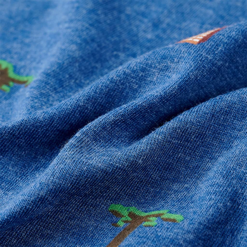 Tricou pentru copii, albastru închis melanj, 128 GartenMobel Dekor