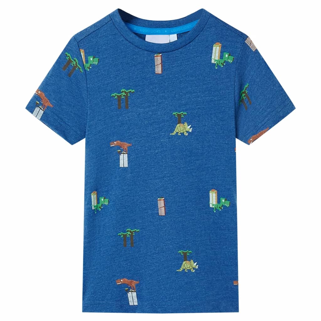 Tricou pentru copii, albastru închis melanj, 140 GartenMobel Dekor
