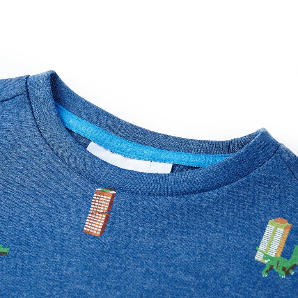 Tricou pentru copii, albastru închis melanj, 140 GartenMobel Dekor