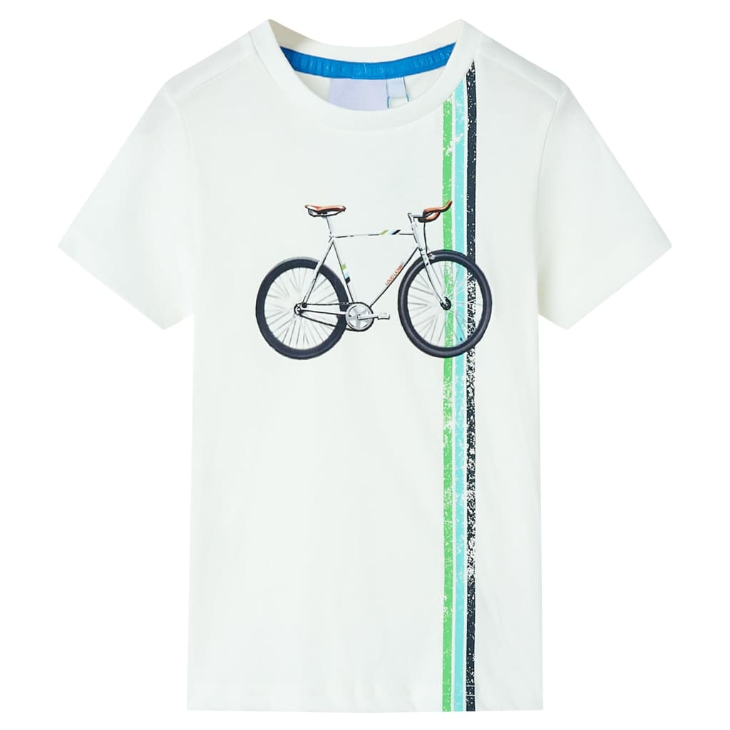 Tricou pentru copii cu mâneci scurte, ecru, 128 GartenMobel Dekor