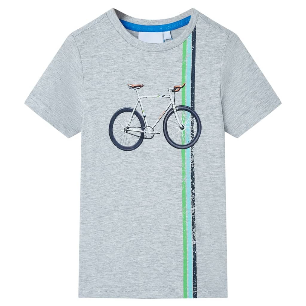 Tricou pentru copii cu mâneci scurte, gri, 128 GartenMobel Dekor