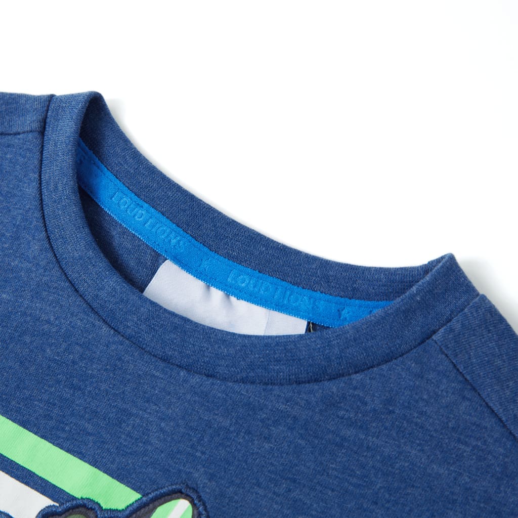 Tricou pentru copii, albastru închis melanj, 140 GartenMobel Dekor