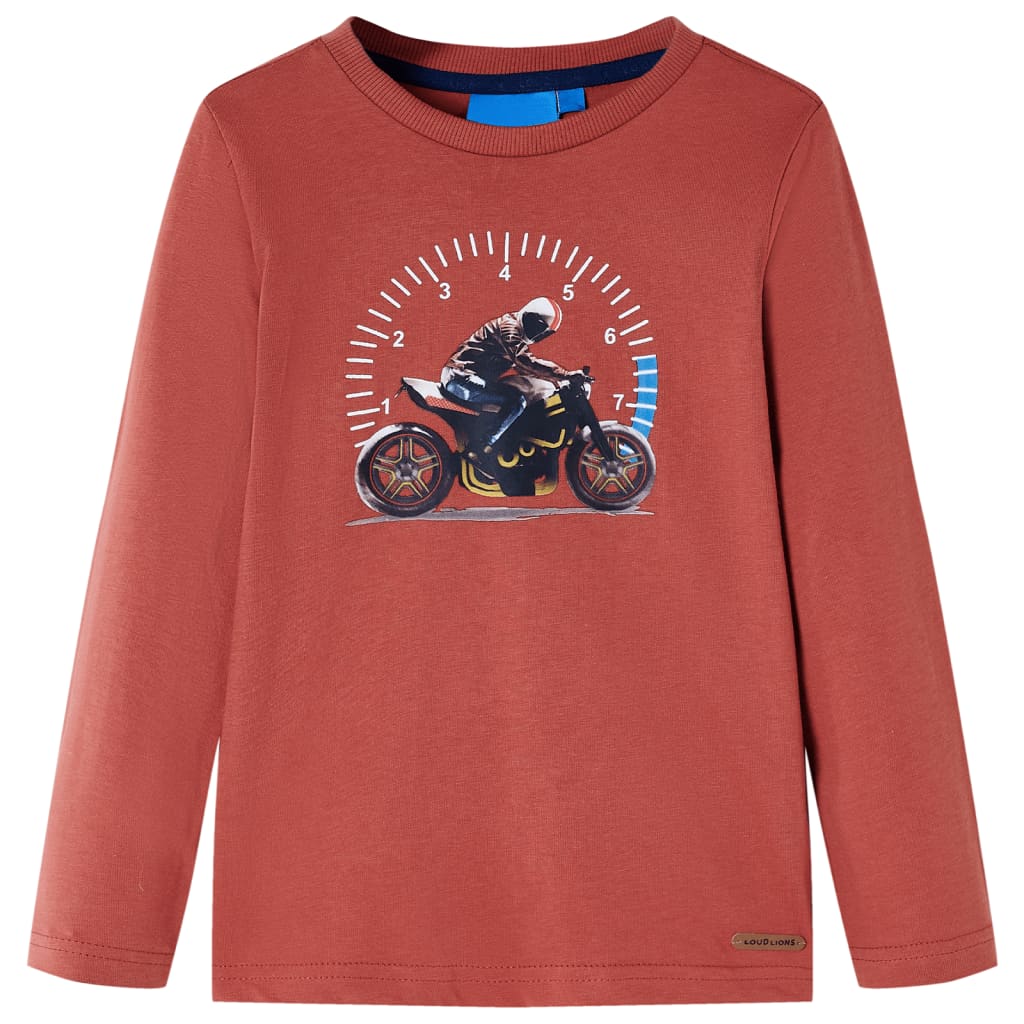 Tricou cu mâneci lungi pentru copii, henna, 104 GartenMobel Dekor