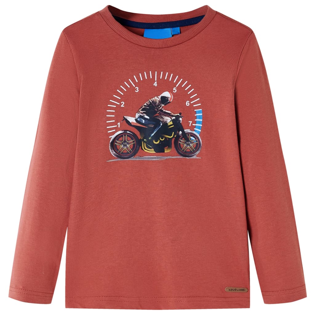 Tricou cu mâneci lungi pentru copii, henna, 128 GartenMobel Dekor