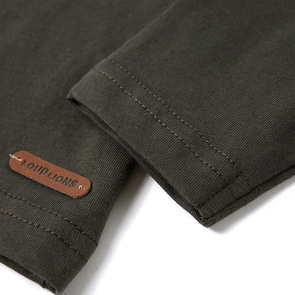 Tricou cu mâneci lungi pentru copii, kaki, 116 GartenMobel Dekor