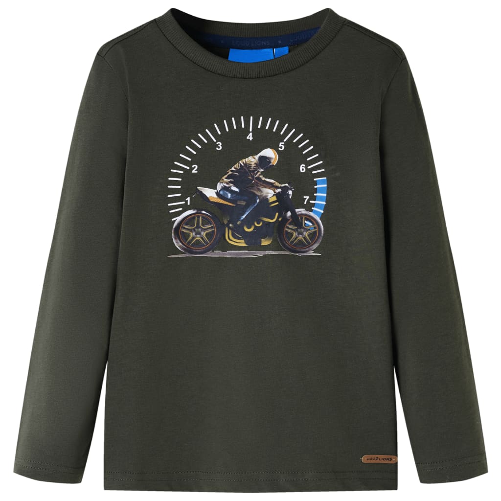 Tricou cu mâneci lungi pentru copii, kaki, 92 GartenMobel Dekor